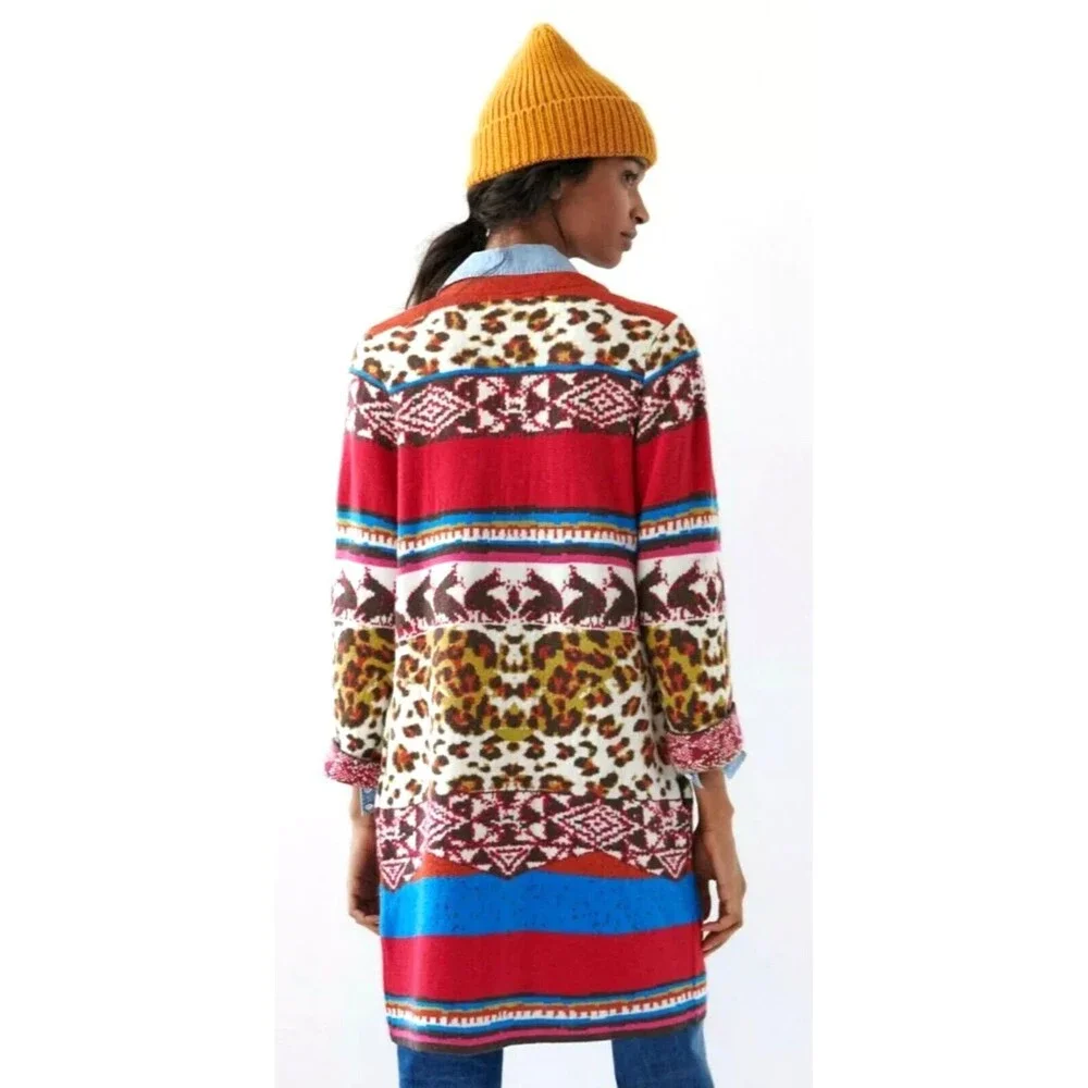 Anthropologie ALDOMARTINS Mariana Cardigan Sweater XS Colorful Wool Blend Knit - Picture 9 of 11